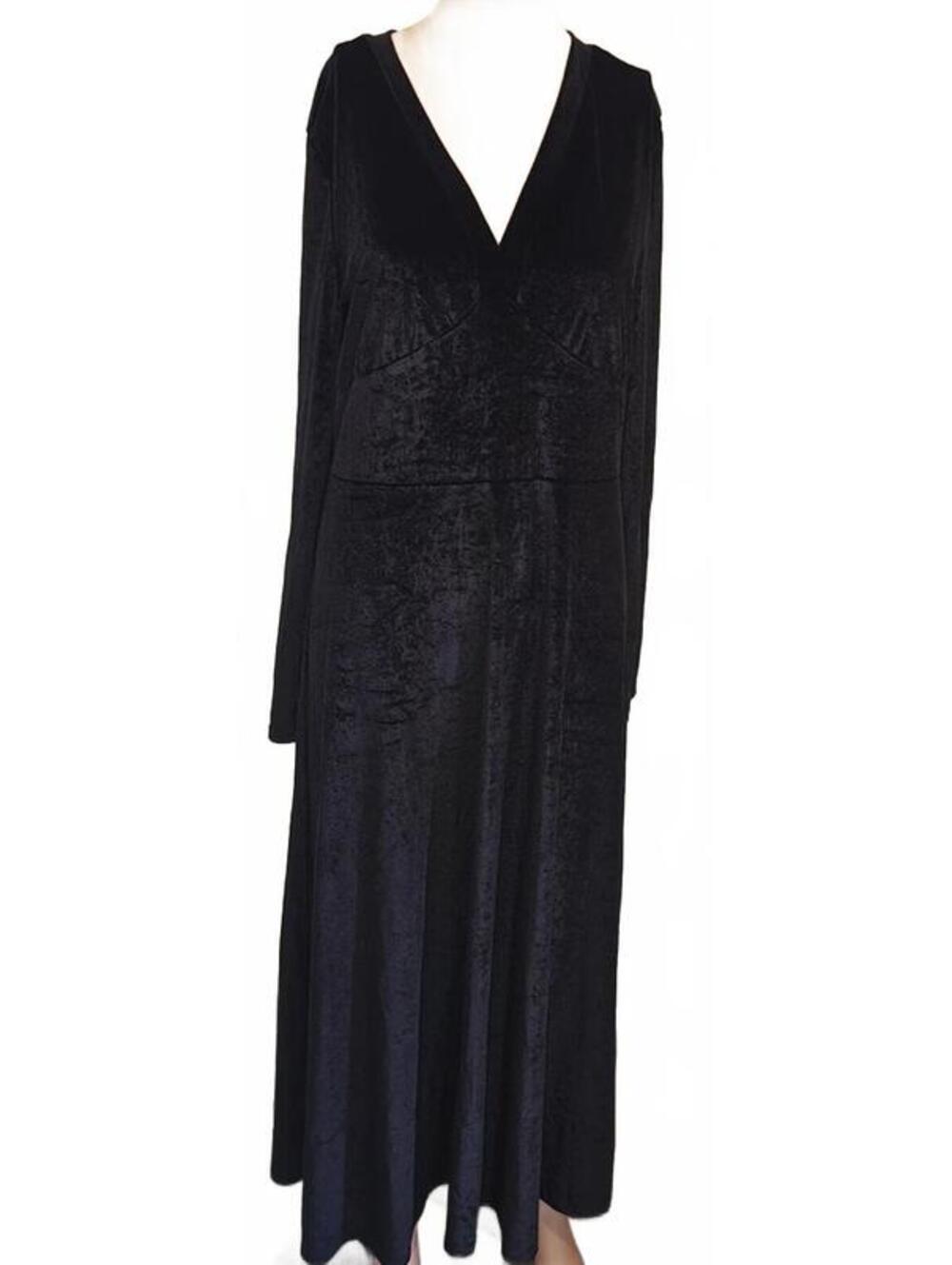 UNXQXGRL Elegant Black Velvet Maxi Women's Sexy Bodycon Dress XL